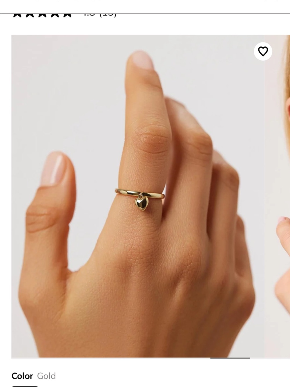 Ana Luisa Leia heart ring gold